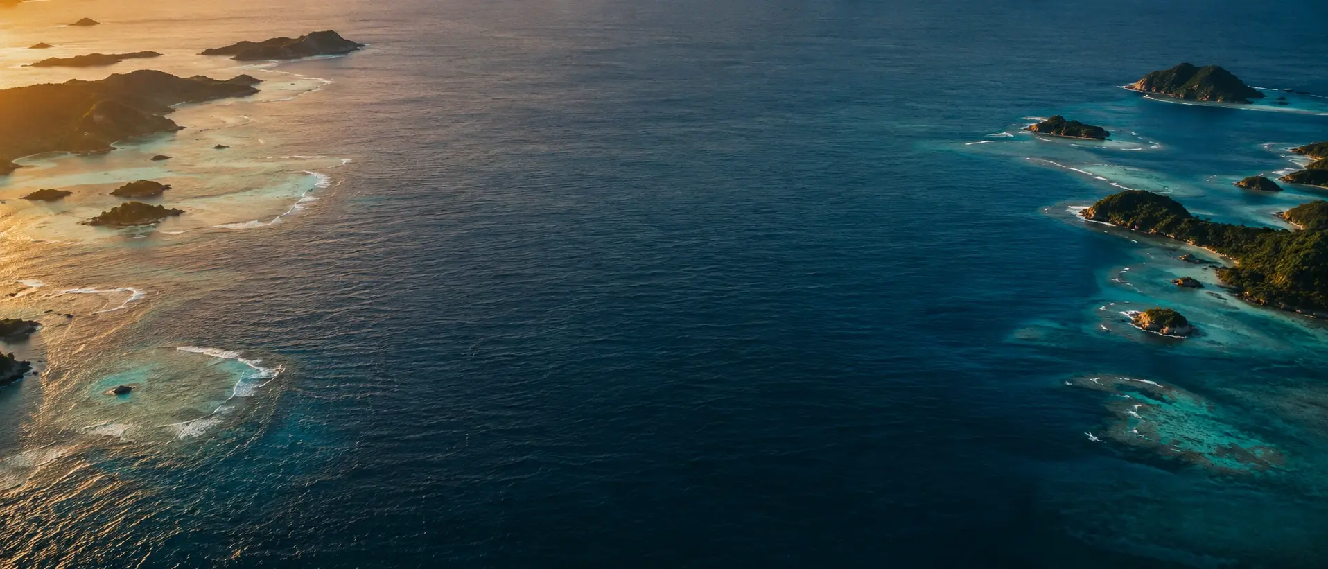 Island destination surrounded by blue water